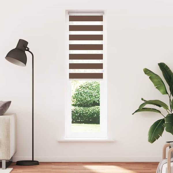Rullgardin zebra brun 65x230 cm tyg bredd 60,9 cm polyester