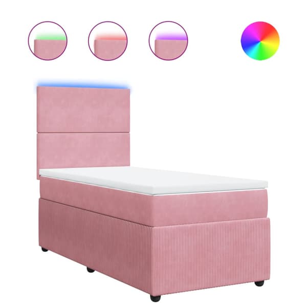 Ramsäng med madrass rosa 100x200 cm sammet