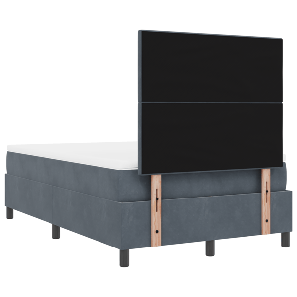 LED Box Säng med madrass Mörkgrå 120 x 190 cm Sammet