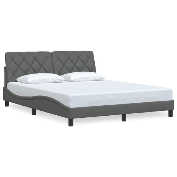 Bed Frame without Mattress Dark Grey 160x200 cm Fabric
