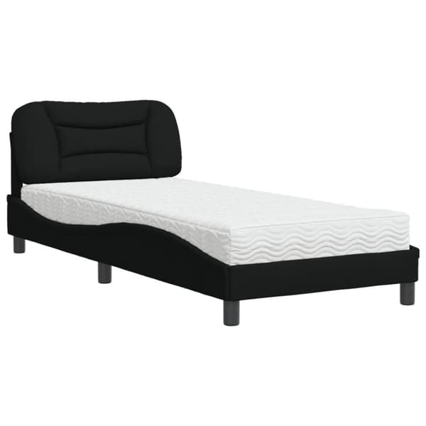 Bed with Mattress "Hvar" Black 80x200 cm Fabric