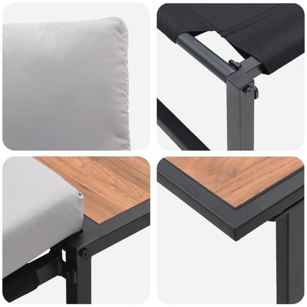 Trädgårdsmöbelset 3 pcs Ljusgrå Stål