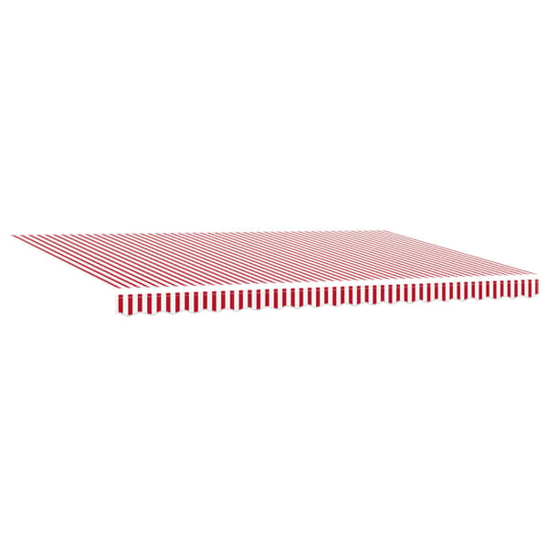 Utfällbar markis Röd och Vit 500 × 350 cm