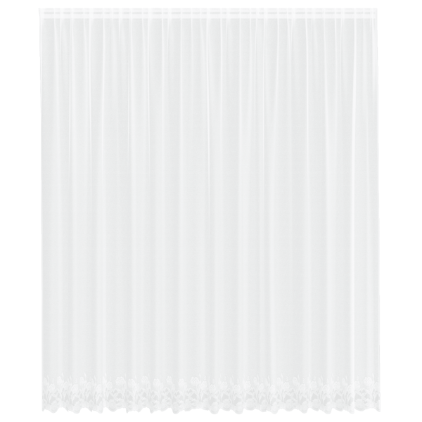 Spetsgardin med gardiner Blommor Vit 280 x 400 cm Polyester