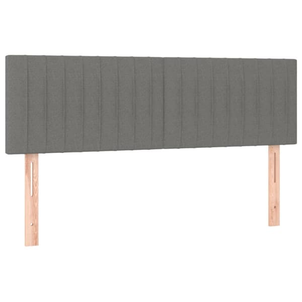Ramsäng med madrass mörkgrå 140x200 cm tyg