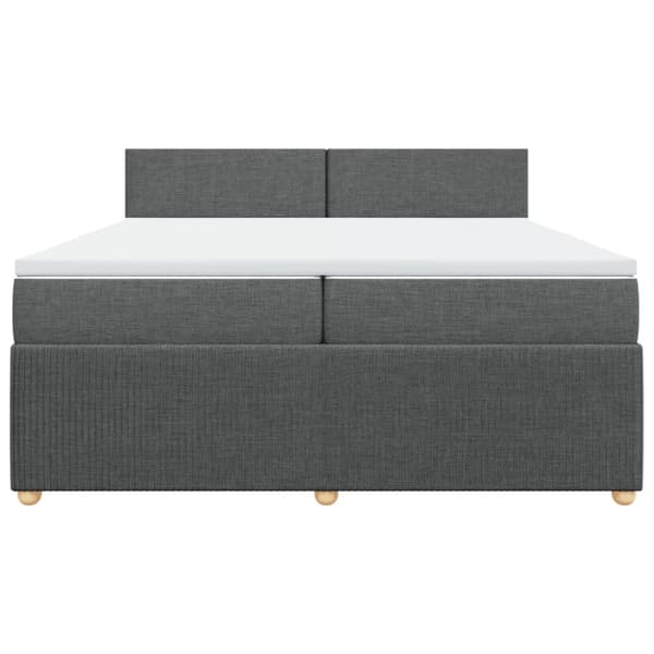 Ramsäng med madrass mörkgrå 200x200 cm tyg