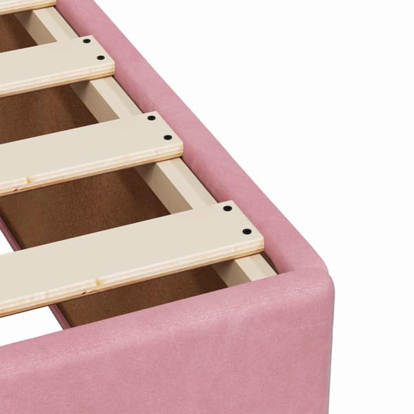 Boxspring säng med madrass och LED Rosa 100 x 200 cm Sammet