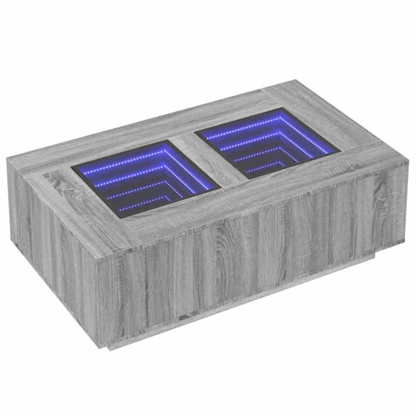 Soffbord med Infinity LEDs grå sonoma 116x69x40 cm