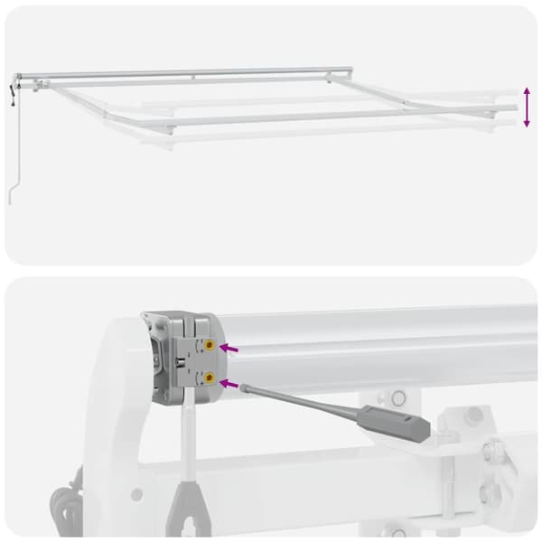 Markisram Vit 350 x 250 cm Aluminium