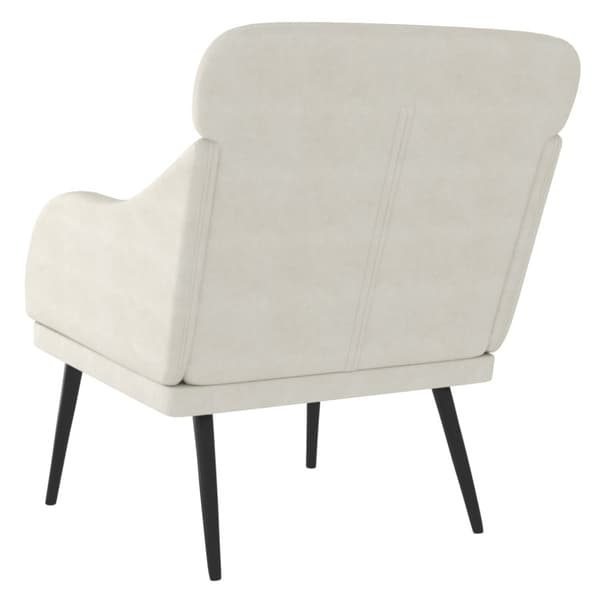 Fåtölj gräddvit 63x76x80 cm sammet