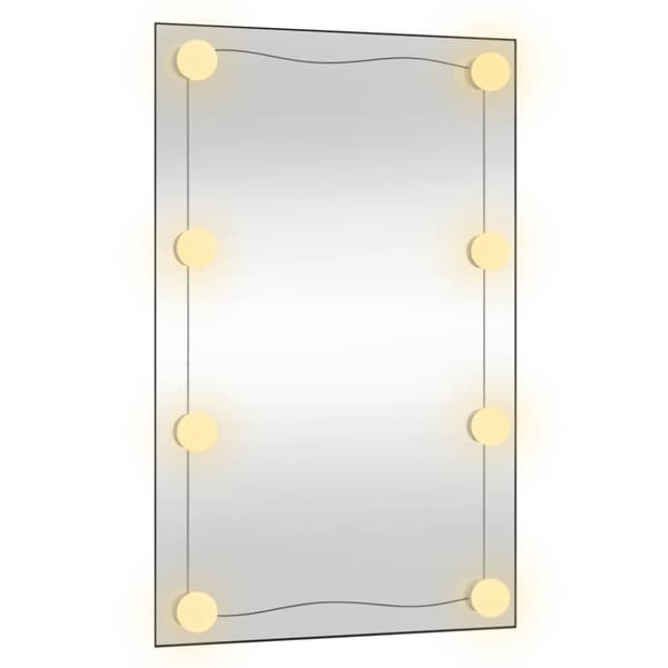 Väggspegel med LED-belysning 50x80 cm glas rektangulär