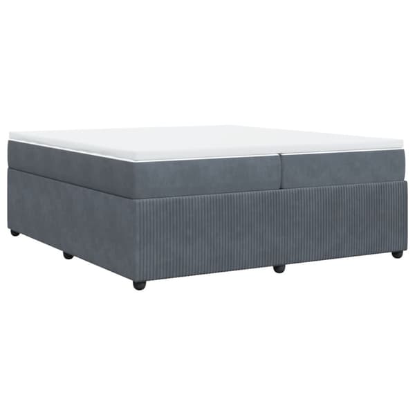 Ramsäng med madrass mörkgrå 200x200 cm sammet
