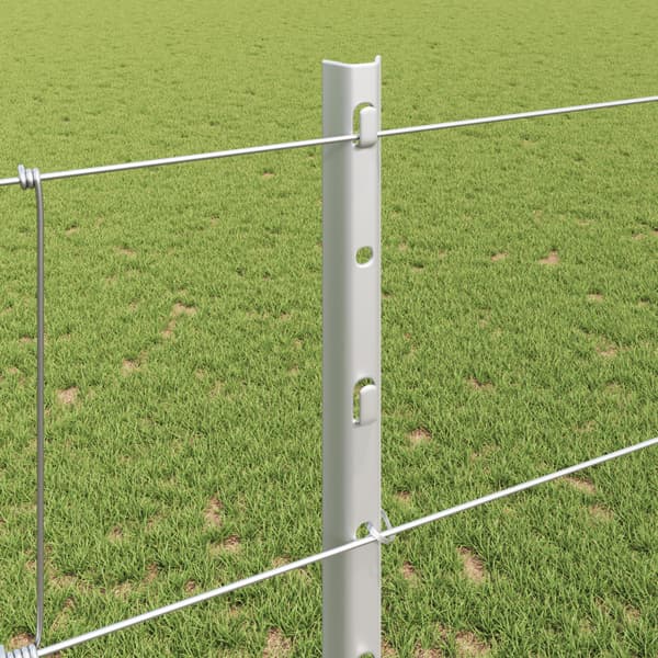Stängsel med stolpe Silver 1,2 x 25 m Stål