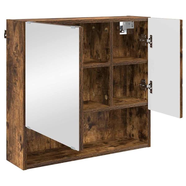 Badrumsmöbelset 3 st Rökt ek 61 x 35 x 64 cm