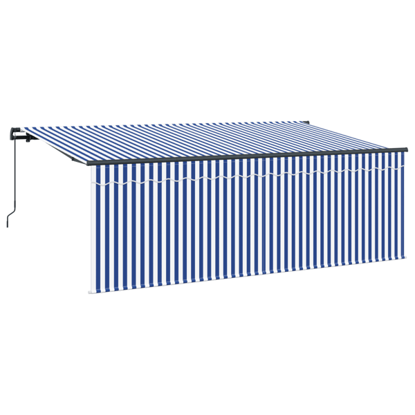 Utfällbar markis Randig Blå 350 x 200 cm tyg