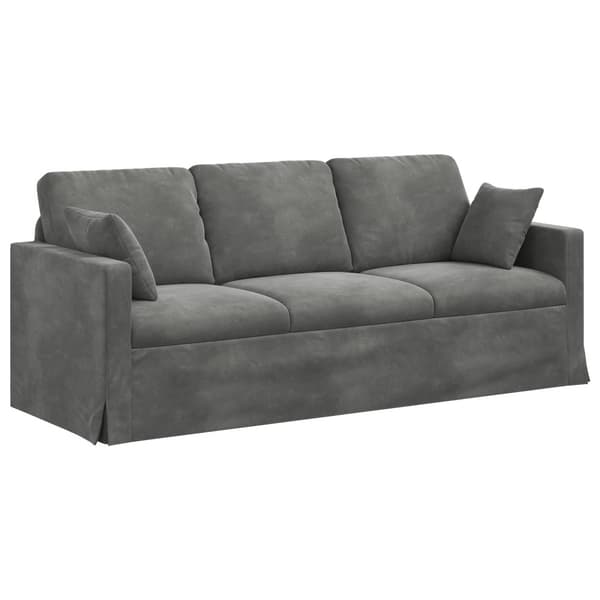 Soffa Mörkgrå 198 x 78 x 80 cm Sammet
