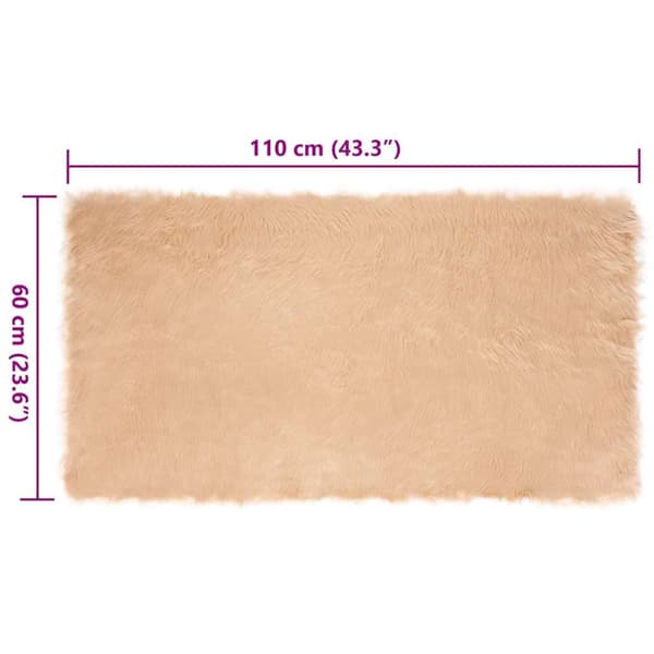 Fuskfäll matta TAFALLA Beige 60 x 110 cm Polyester
