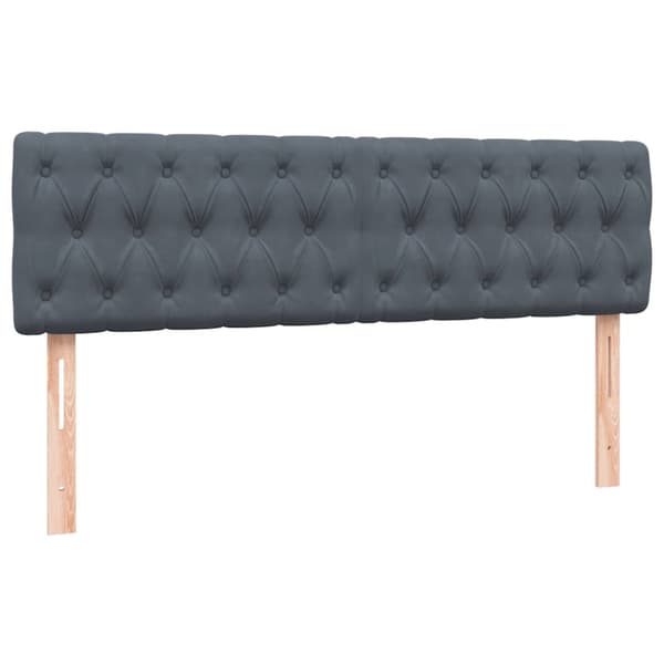 Ramsäng med madrass mörkgrå 160x210 cm sammet