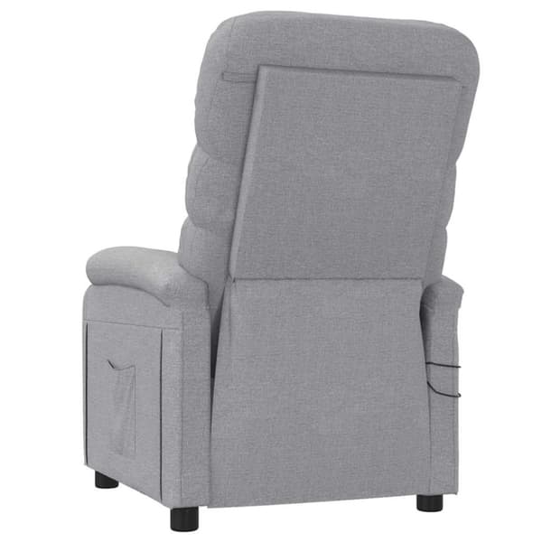 Elektrisk massagefåtölj ljusgrå tyg