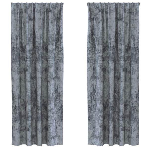 Sammetsgardiner 2 pcs Silvergrå 225 x 140 cm Sammet