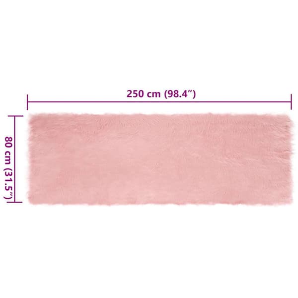 Fuskfäll matta TAFALLA Rosa 80 x 250 cm Polyester