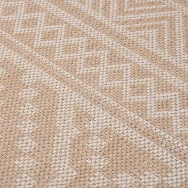 Utomhusmatta plattvävd 120x170 cm brun ränder