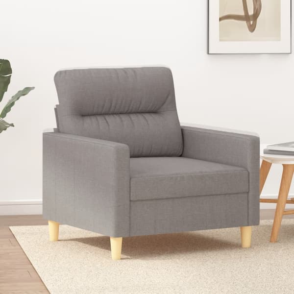 Fåtölj taupe 60 cm tyg