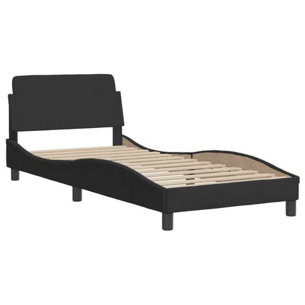 Bed Frame with Headboard "Dover" Black 90x200 cm Velvet
