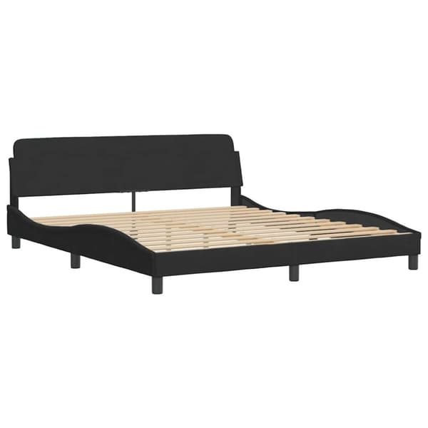 Sängram Dover svart 180x200 cm sammet