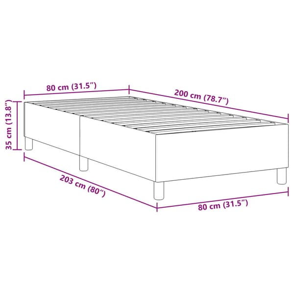 Plattform sängram Blå 80 x 200 cm Kordread tyg