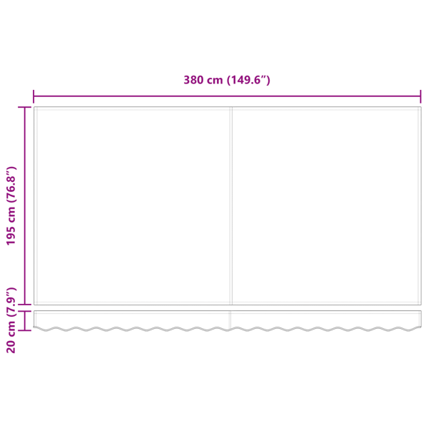 Utfällbar markis Brun 400 x 200 cm tyg