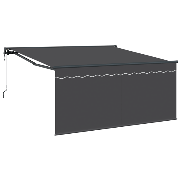 Utfällbar markis Antracit 350 x 250 cm Polyester och aluminium