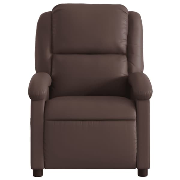 Elektronisk reclinerfåtölj brun konstläder