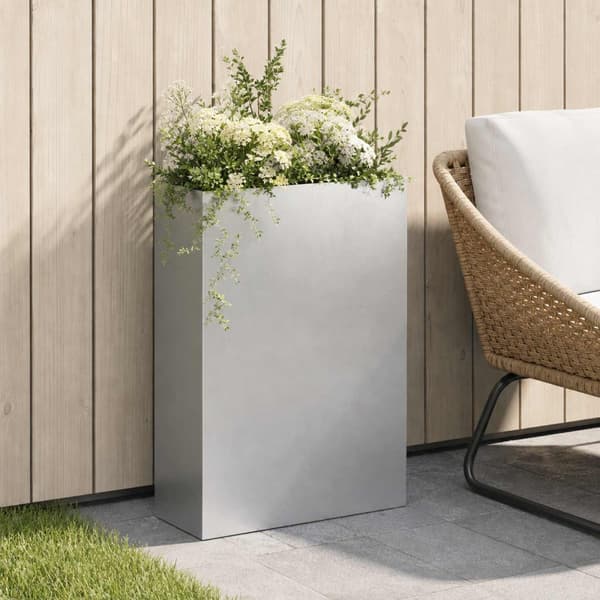 Trädgårdsplanterare Silver 40 x 20 x 75 cm Rostfritt stål