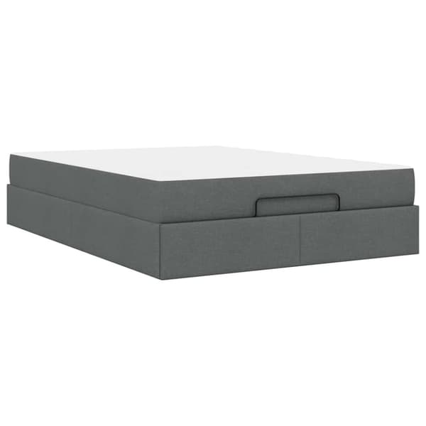 Sängram med madrass 2 pcs Dämpad Grå tyg