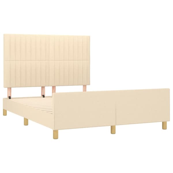 Sängram utan madrass gräddvit 140x190 cm tyg