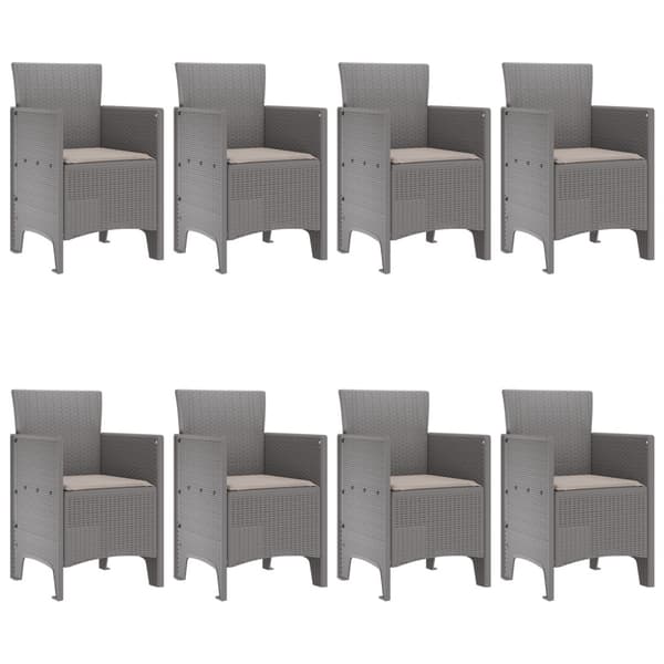 Trädgårdsmöbelset 9 pcs Ljusgrå Polypropylen