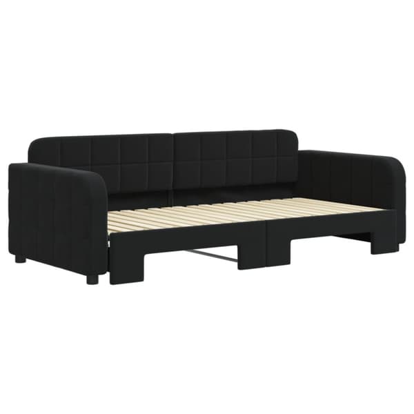 Dagbädd utdragbar svart 90x190 cm sammet