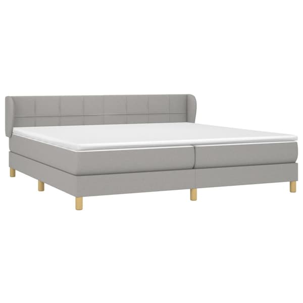 Ramsäng med madrass ljusgrå 200x200 cm tyg