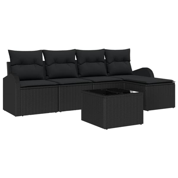 Trädgårdsoffset 6 pcs Svart konstrotting