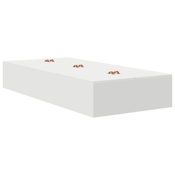 Förvaringssängram med låda Vit 100 cm Konstruerat trä