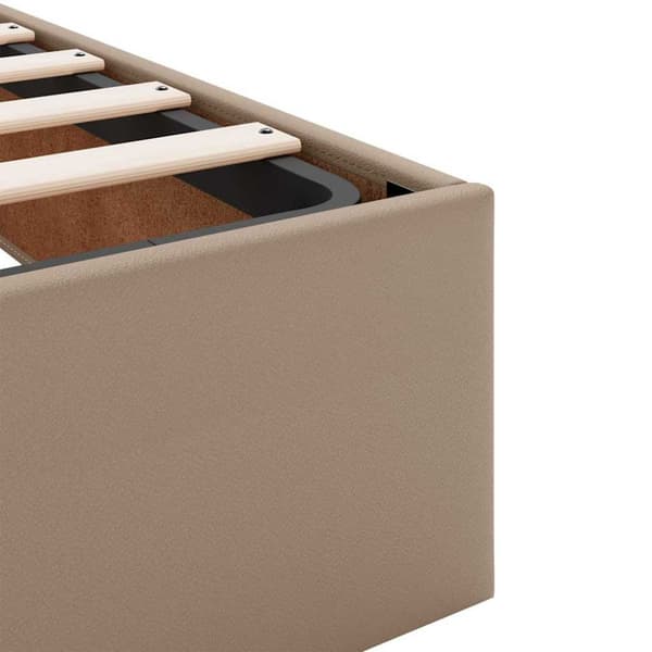 Sängram med madrass Övrigt 2 pcs Tan PVC
