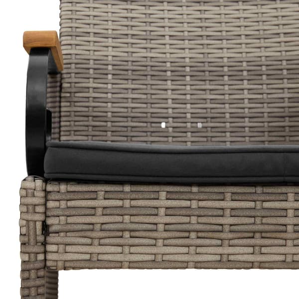 Trädgårdsstolar 2 pcs Grå och mörkgrå Poly Rattan och Akacia