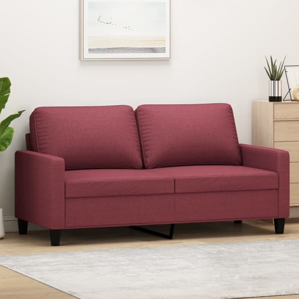 2-sitssoffa vinröd 140 cm tyg