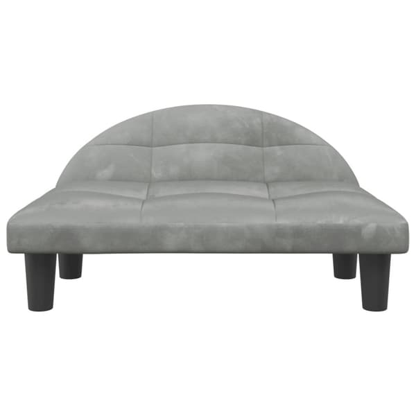 Hundbädd ljusgrå 70x52x30 cm sammet