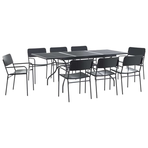 Trädgårdsmöbelset 9 pcs Antracit Stål