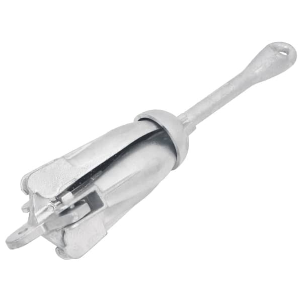 Hopfällbart ankare med rep silver 1,5 kg smidbart järn