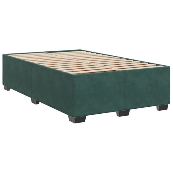 Ramsäng med madrass mörkgrön 120x190 cm sammet