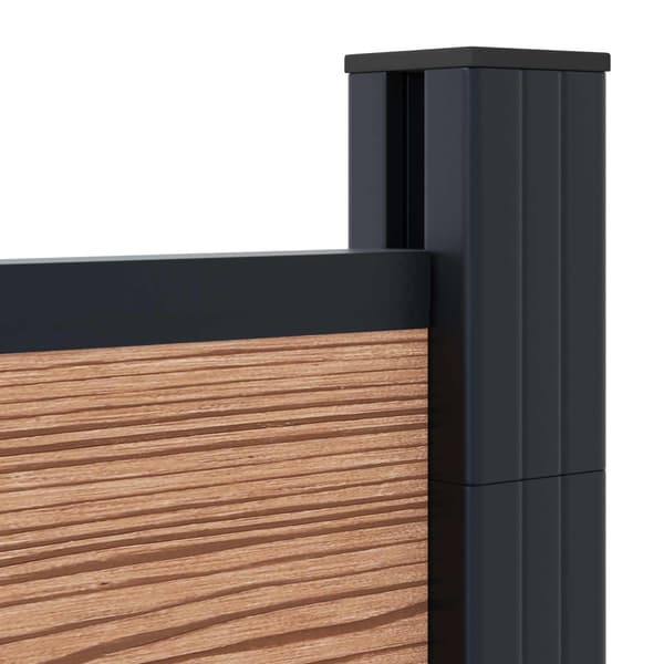 Stängselpanel 5 pcs WPC och aluminium Brun