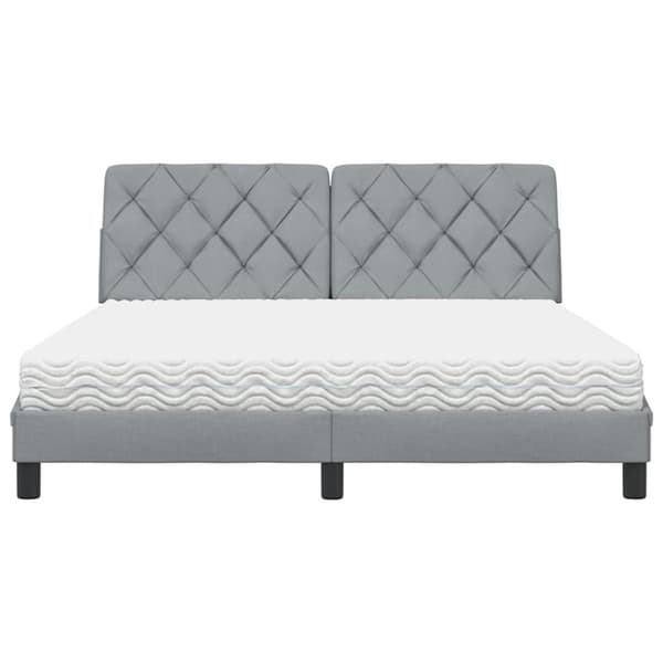 Bed with Mattress Light Grey 160x200 cm Fabric